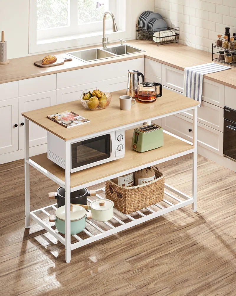 Ladue 120Cm W Stainless Steel Kitchen Island