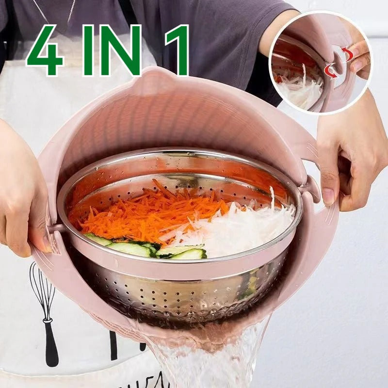 Multifunctional Colander Set – Stackable Strainers & Bowls for Washing, Draining & Mixing