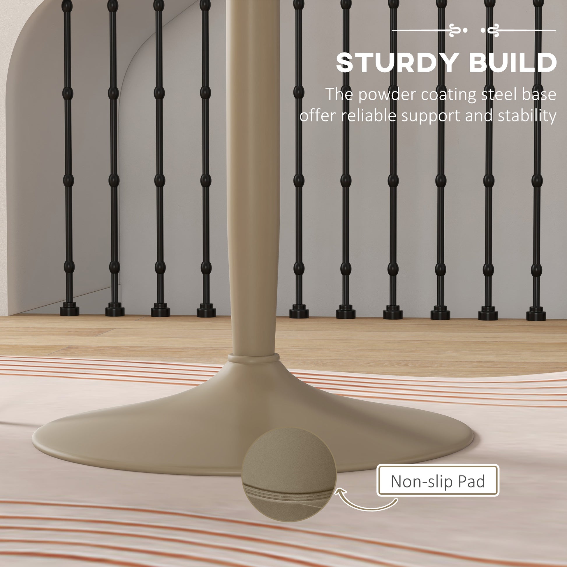 Round Dining Table, Modern Kitchen Table with Steel Base