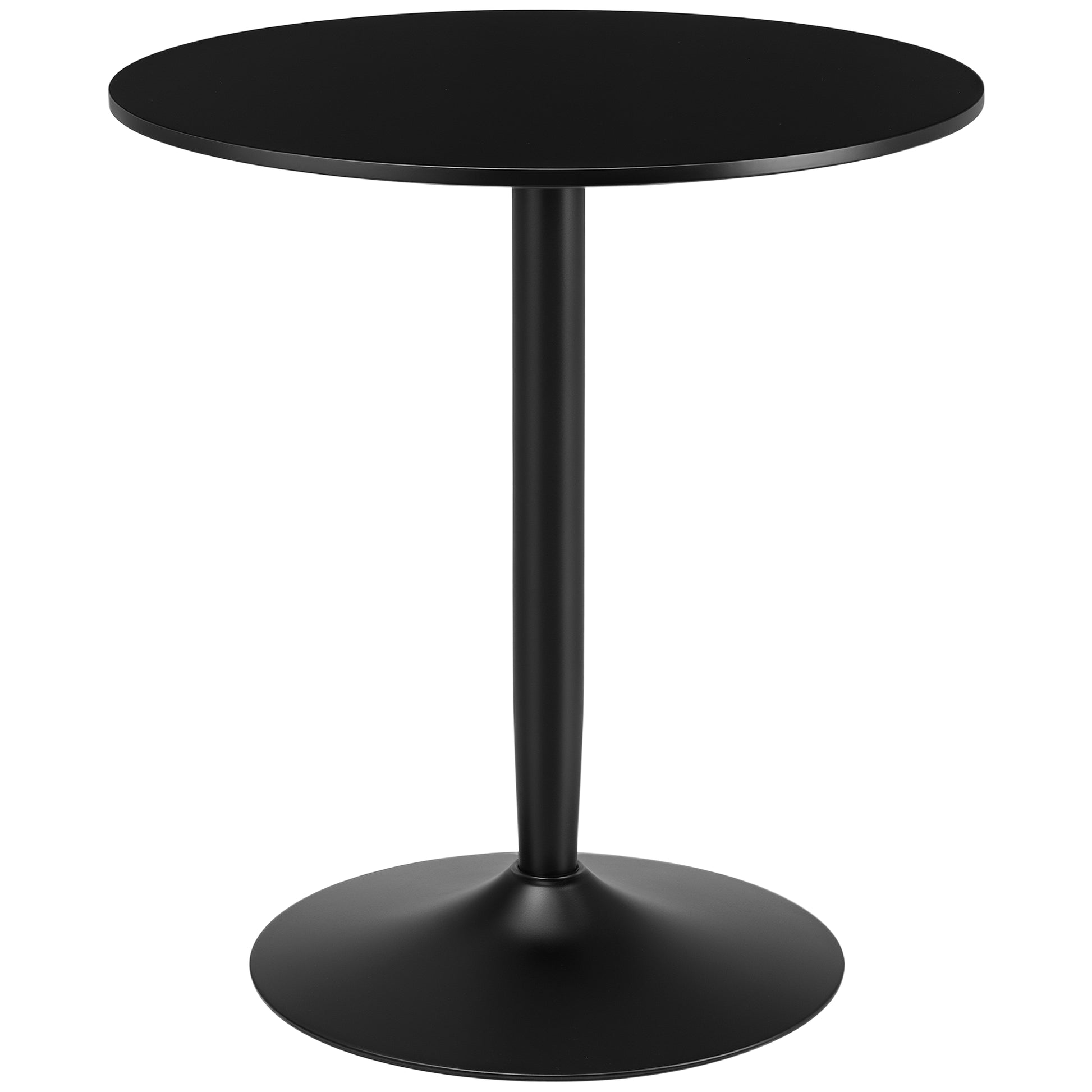 Round Dining Table, Modern Kitchen Table with Steel Base
