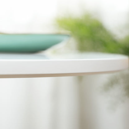 Round Dining Table, Modern Kitchen Table with Steel Base
