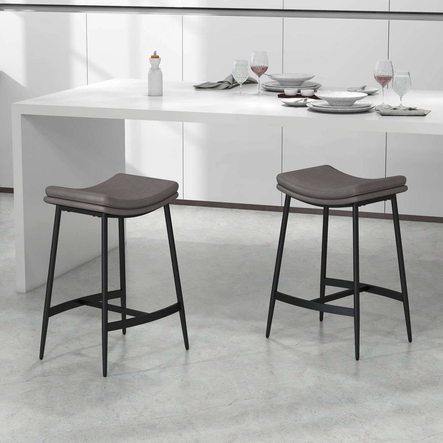 Industrial Bar Stools Set of 2 Kitchen Stools for Dining Room Kitchen