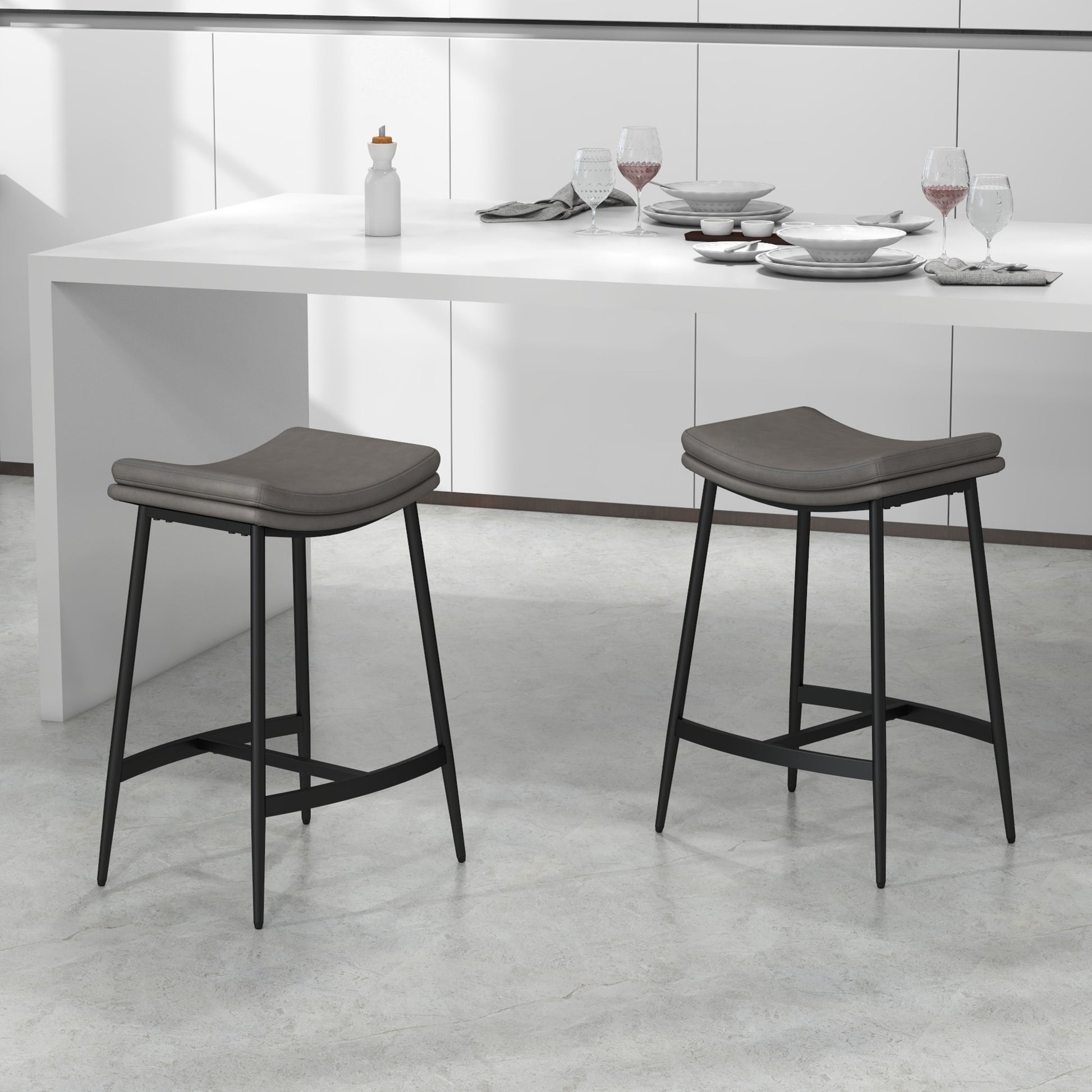 Industrial Bar Stools Set of 2 Kitchen Stools for Dining Room Kitchen