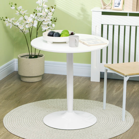 Round Dining Table, Modern Kitchen Table with Steel Base