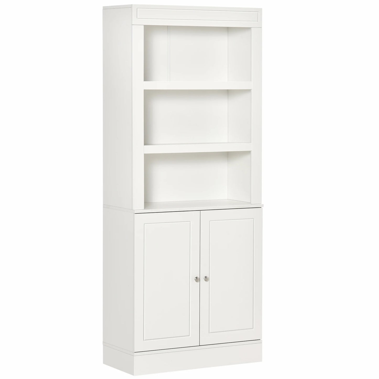 Modern Kitchen Cupboard, Storage Cabinet with Adjustable Shelves, White
