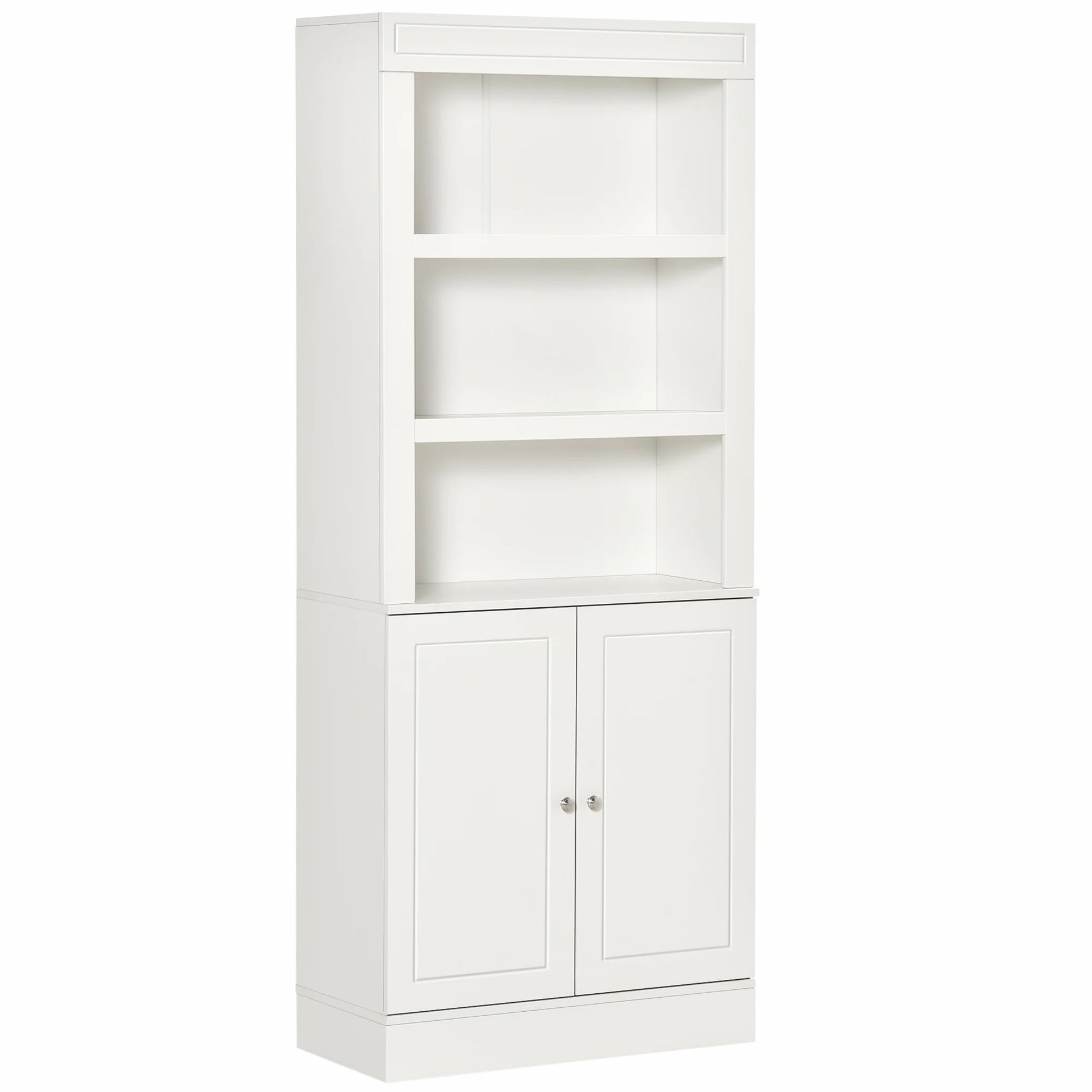 Modern Kitchen Cupboard, Storage Cabinet with Adjustable Shelves, White
