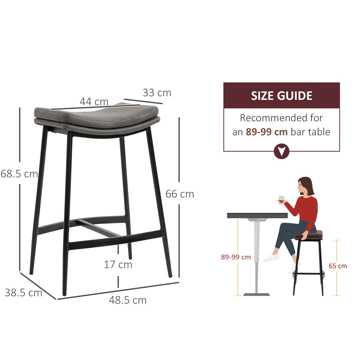 Industrial Bar Stools Set of 2 Kitchen Stools for Dining Room Kitchen