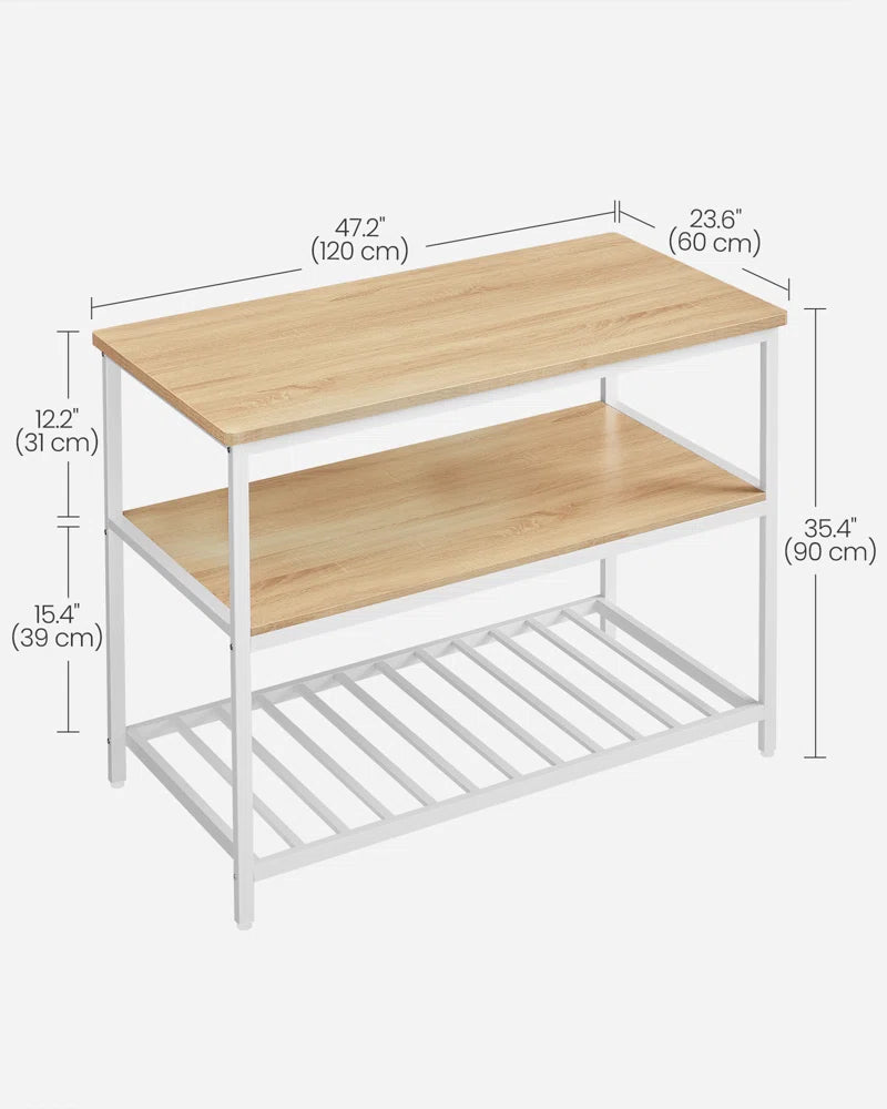 Ladue 120Cm W Stainless Steel Kitchen Island