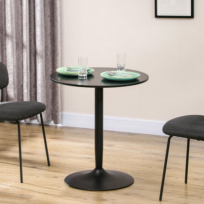Round Dining Table, Modern Kitchen Table with Steel Base
