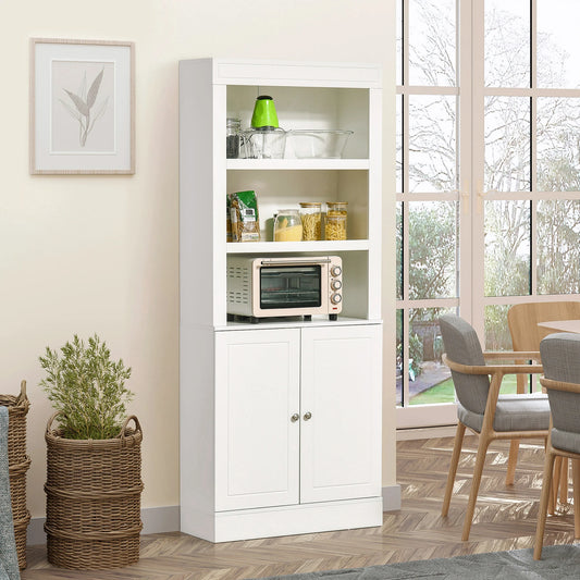 Modern Kitchen Cupboard, Storage Cabinet with Adjustable Shelves, White