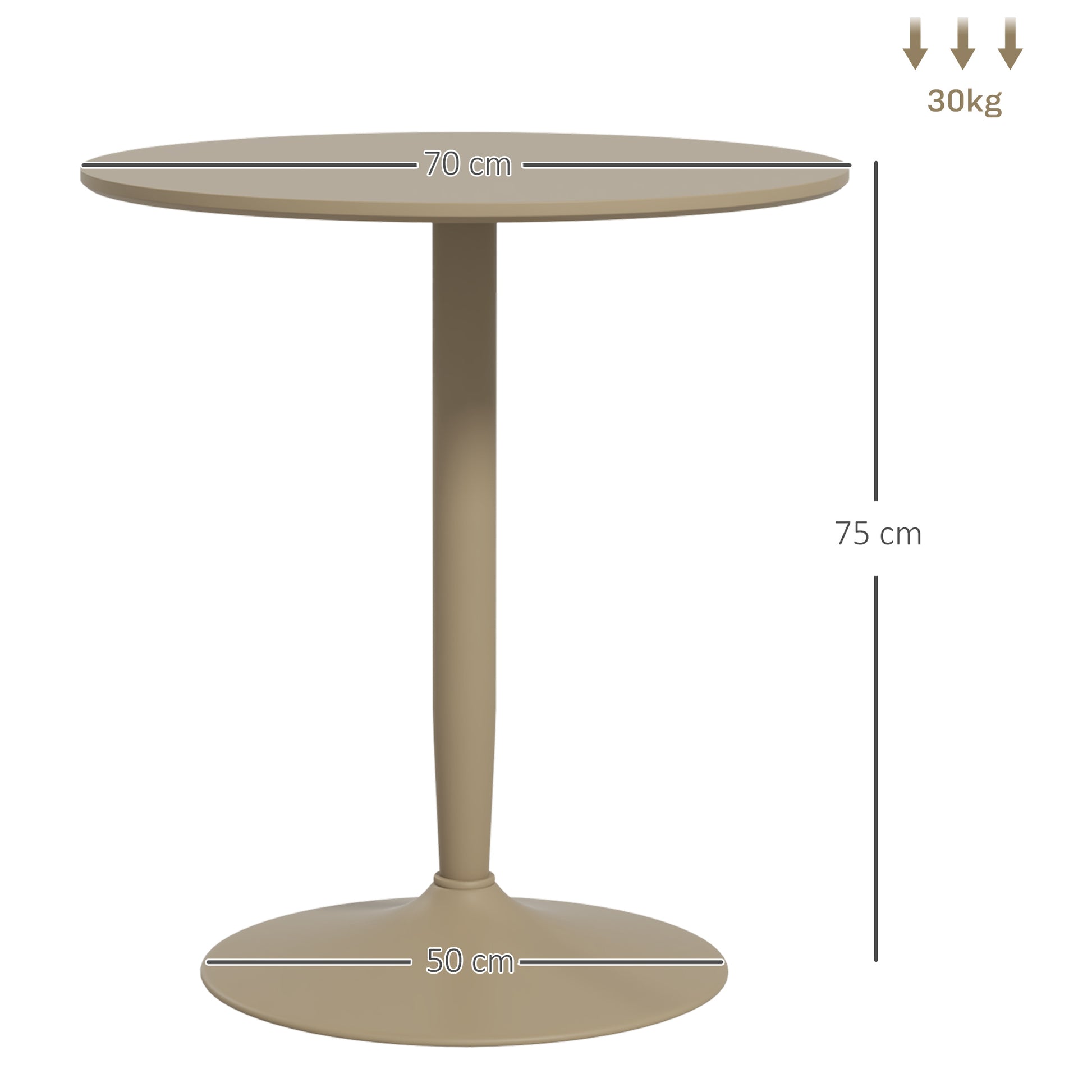Round Dining Table, Modern Kitchen Table with Steel Base