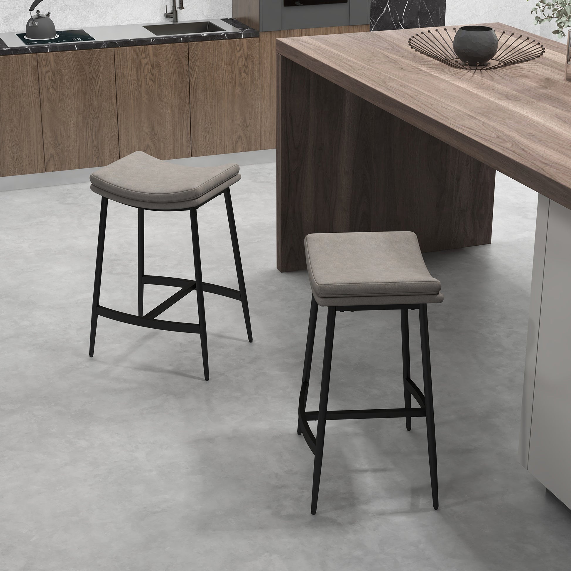 Industrial Bar Stools Set of 2 Kitchen Stools for Dining Room Kitchen