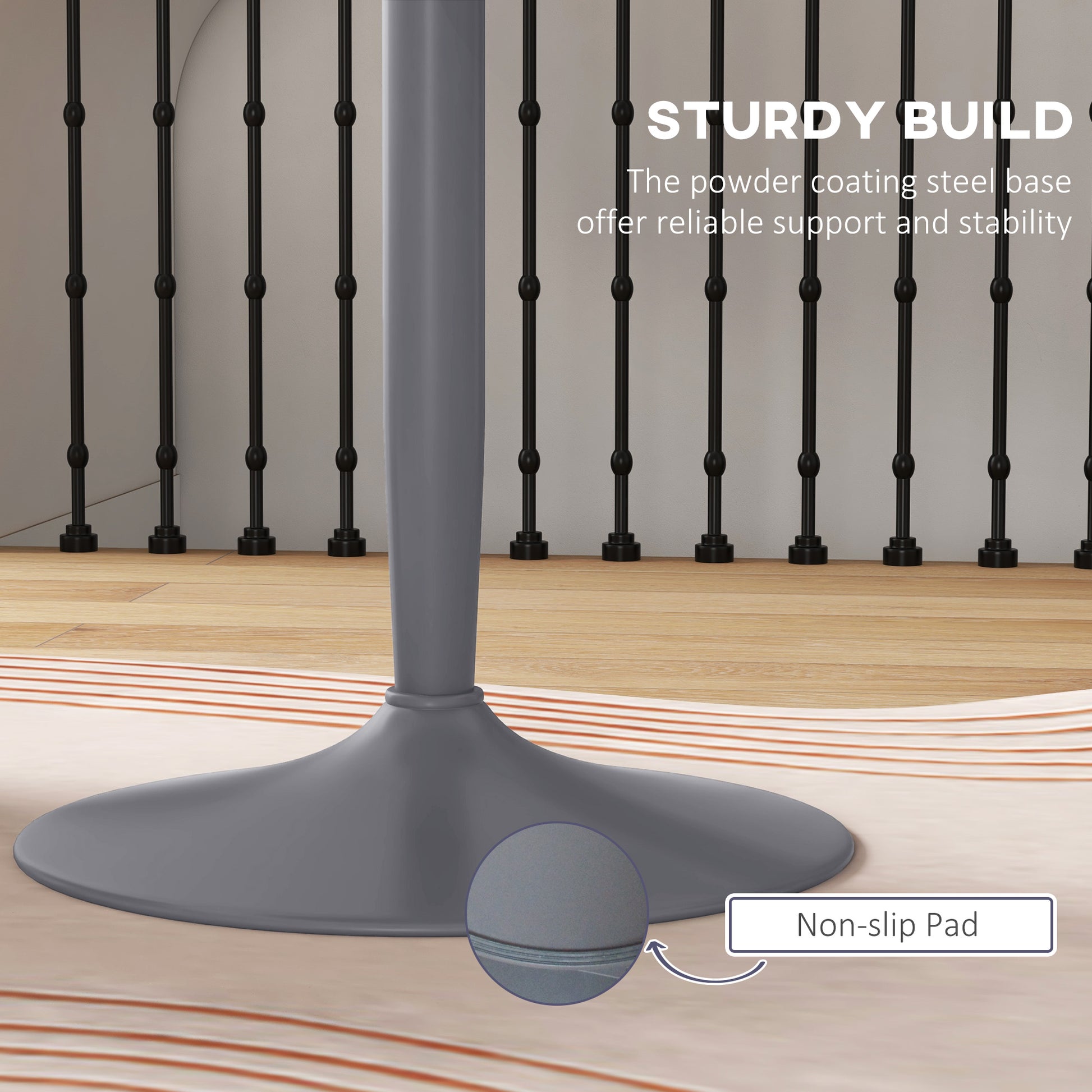 Round Dining Table, Modern Kitchen Table with Steel Base