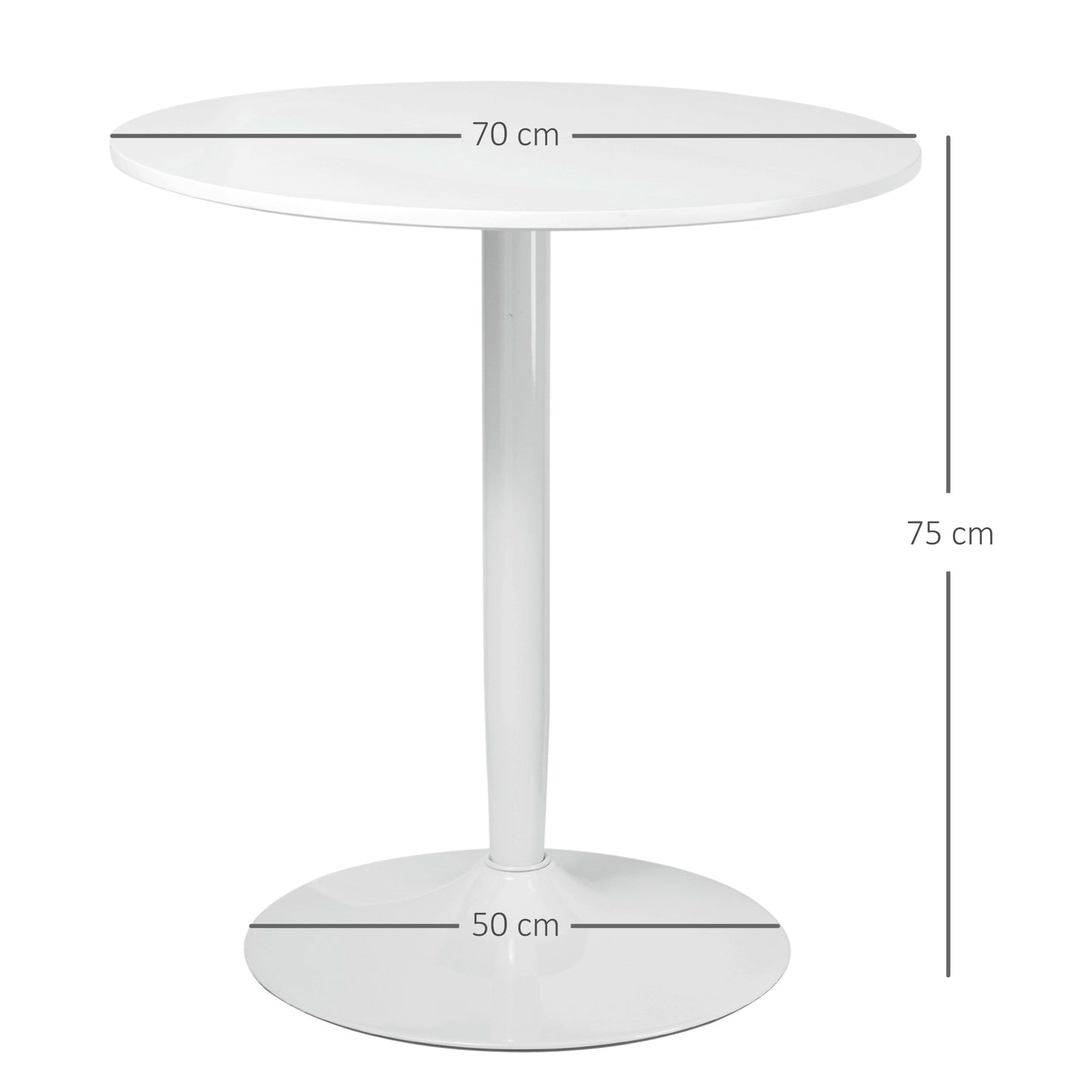 Round Dining Table, Modern Kitchen Table with Steel Base