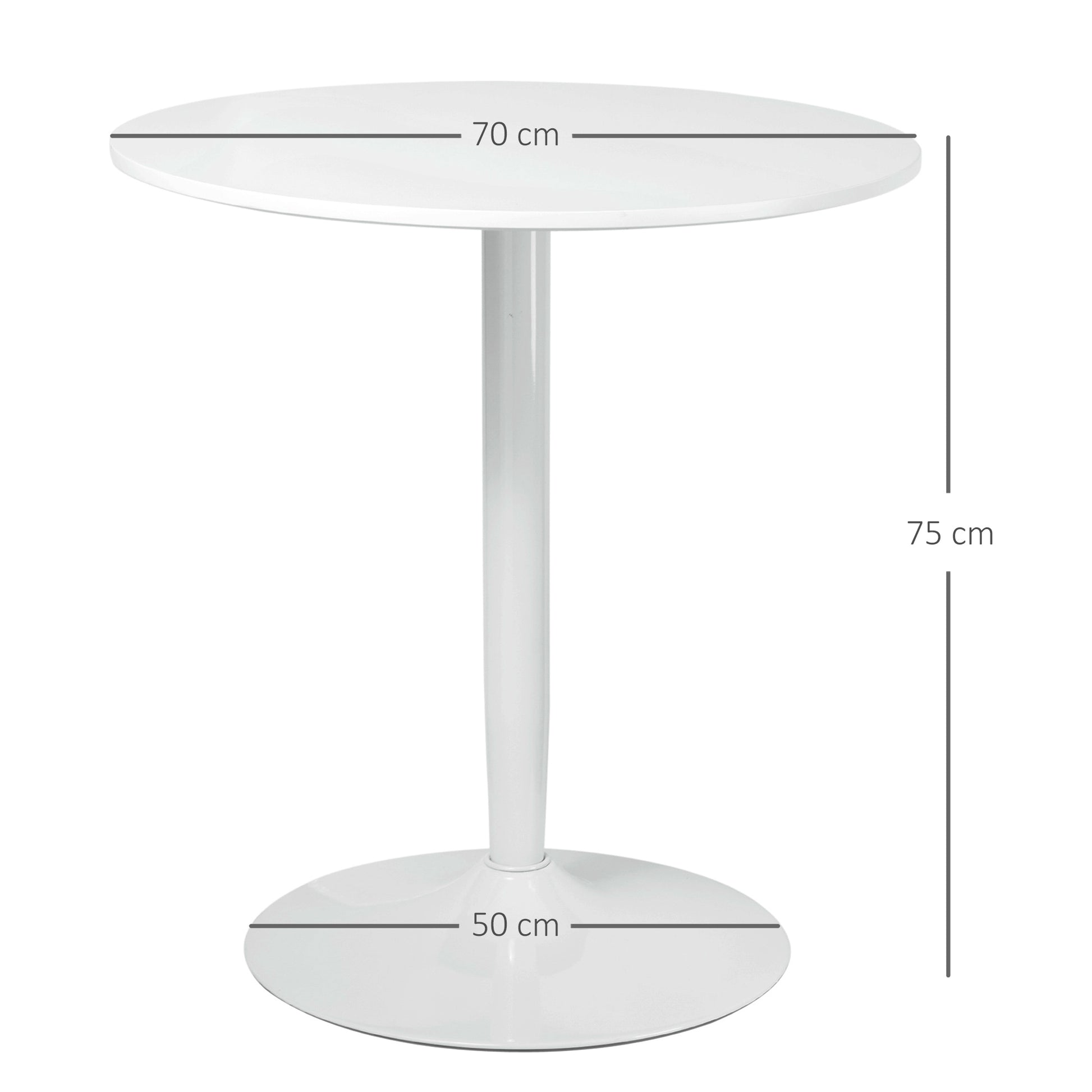 Round Dining Table, Modern Kitchen Table with Steel Base