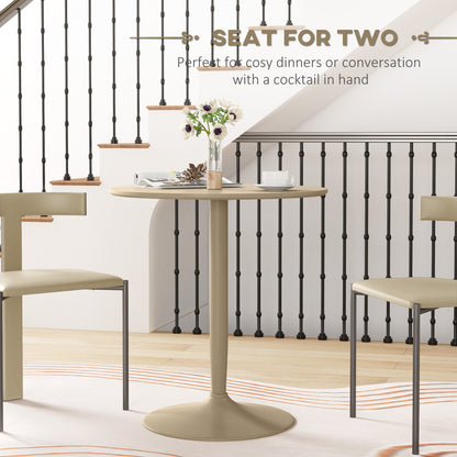 Round Dining Table, Modern Kitchen Table with Steel Base