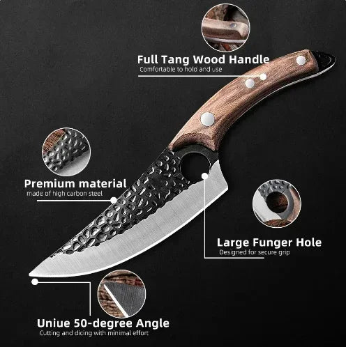 Hand-Forged Stainless Steel Chef Knife – With Protective Cover-3