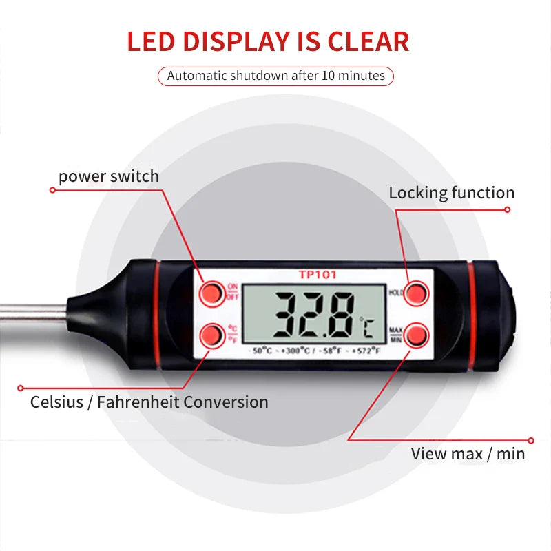 Digital Grill Thermometer with Probe Display-4