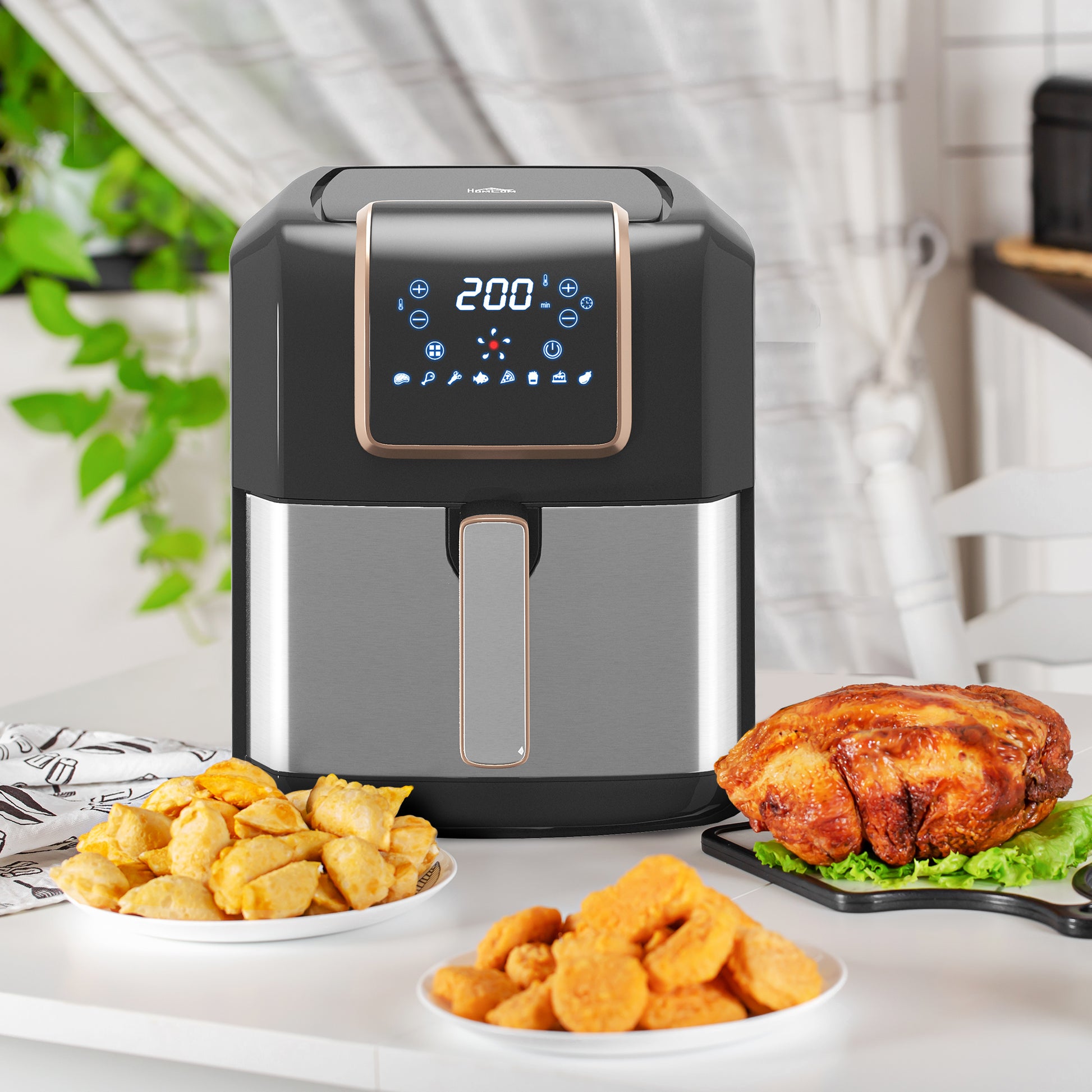 1700W 6.5L Air Fryer, Air Fryer Oven with Digital Display, Adjustable Temperature, Timer & Nonstick Basket for Oil | HOMCOM-8