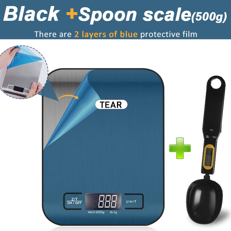 Digital Kitchen Scale 5kg/10kg Food Multi-Function 304 Stainless Steel Balance LCD Display Measuring Grams Ounces Cooking Baking-6