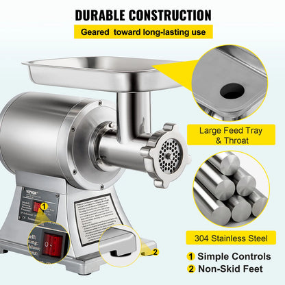 250 Kg/H Electric Meat Mincer Chopper-3