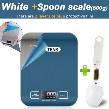 Digital Kitchen Scale 5kg/10kg Food Multi-Function 304 Stainless Steel Balance LCD Display Measuring Grams Ounces Cooking Baking-7
