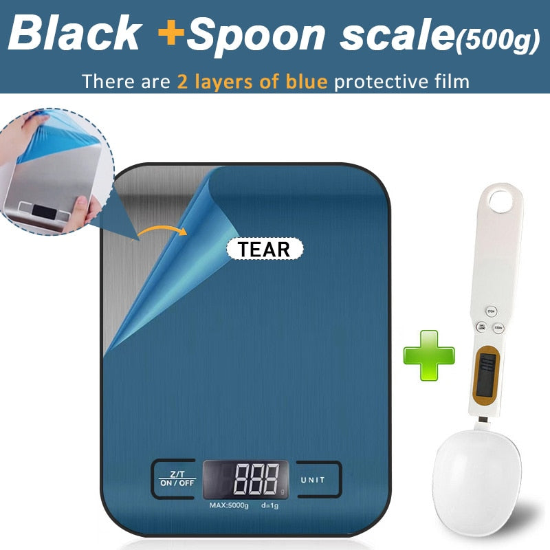 Digital Kitchen Scale 5kg/10kg Food Multi-Function 304 Stainless Steel Balance LCD Display Measuring Grams Ounces Cooking Baking-4