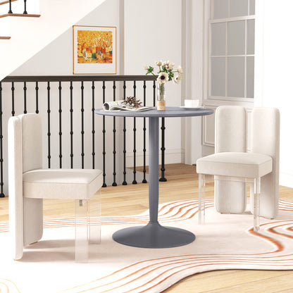 Round Dining Table, Modern Kitchen Table with Steel Base