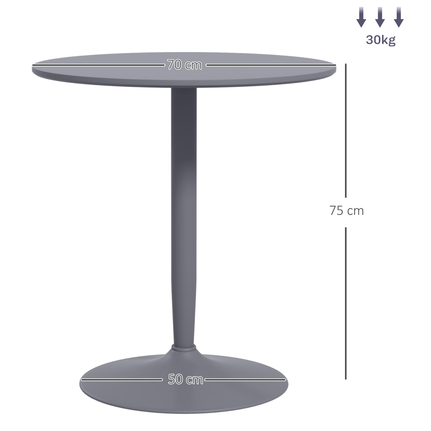 Round Dining Table, Modern Kitchen Table with Steel Base