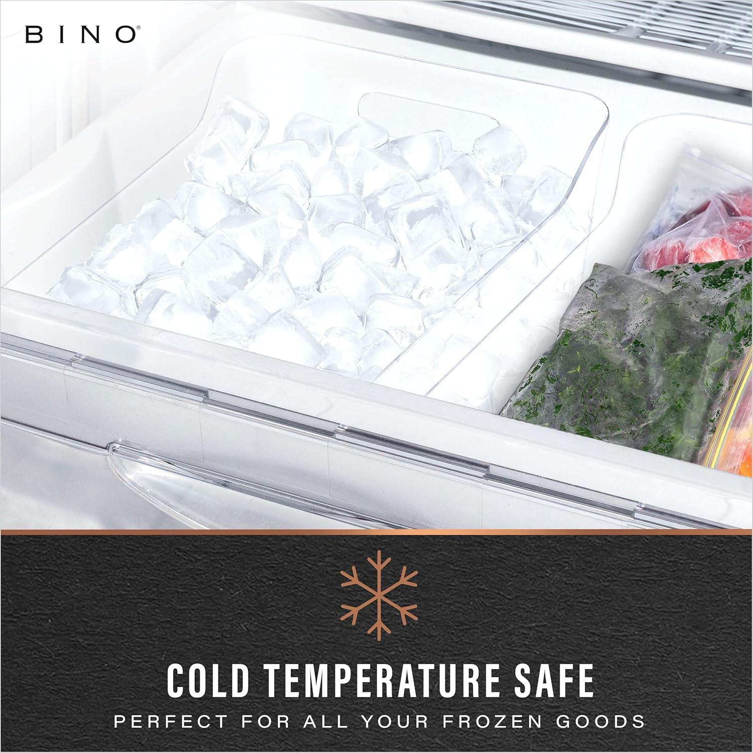| Plastic Storage Bins, Large - 2 Pack, Clear | the SOHO COLLECTION | Pantry Organizers and Storage Containers | Fridge Organizer Bins | Kitchen Cabinet Organizer | Medicine Cabinet Bin
