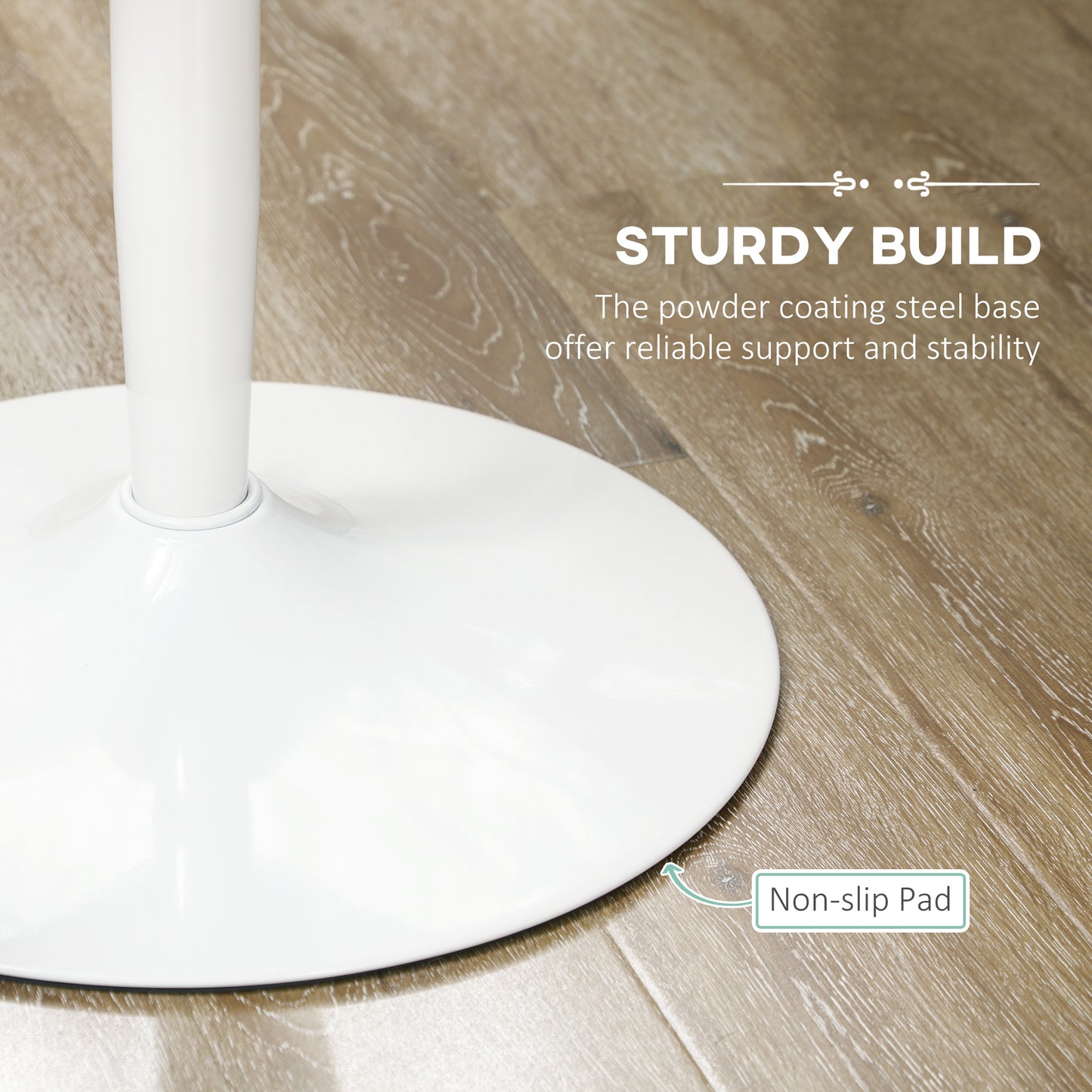 Round Dining Table, Modern Kitchen Table with Steel Base