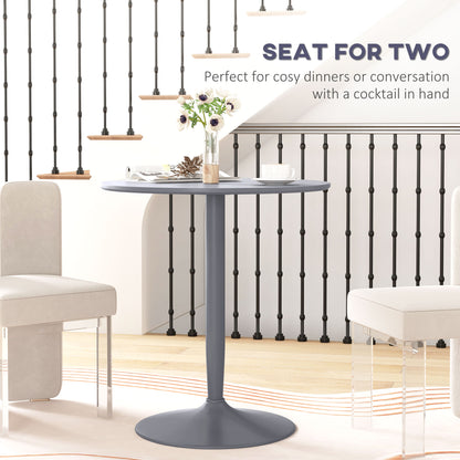 Round Dining Table, Modern Kitchen Table with Steel Base