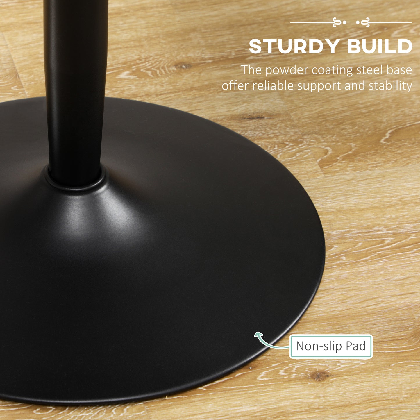 Round Dining Table, Modern Kitchen Table with Steel Base