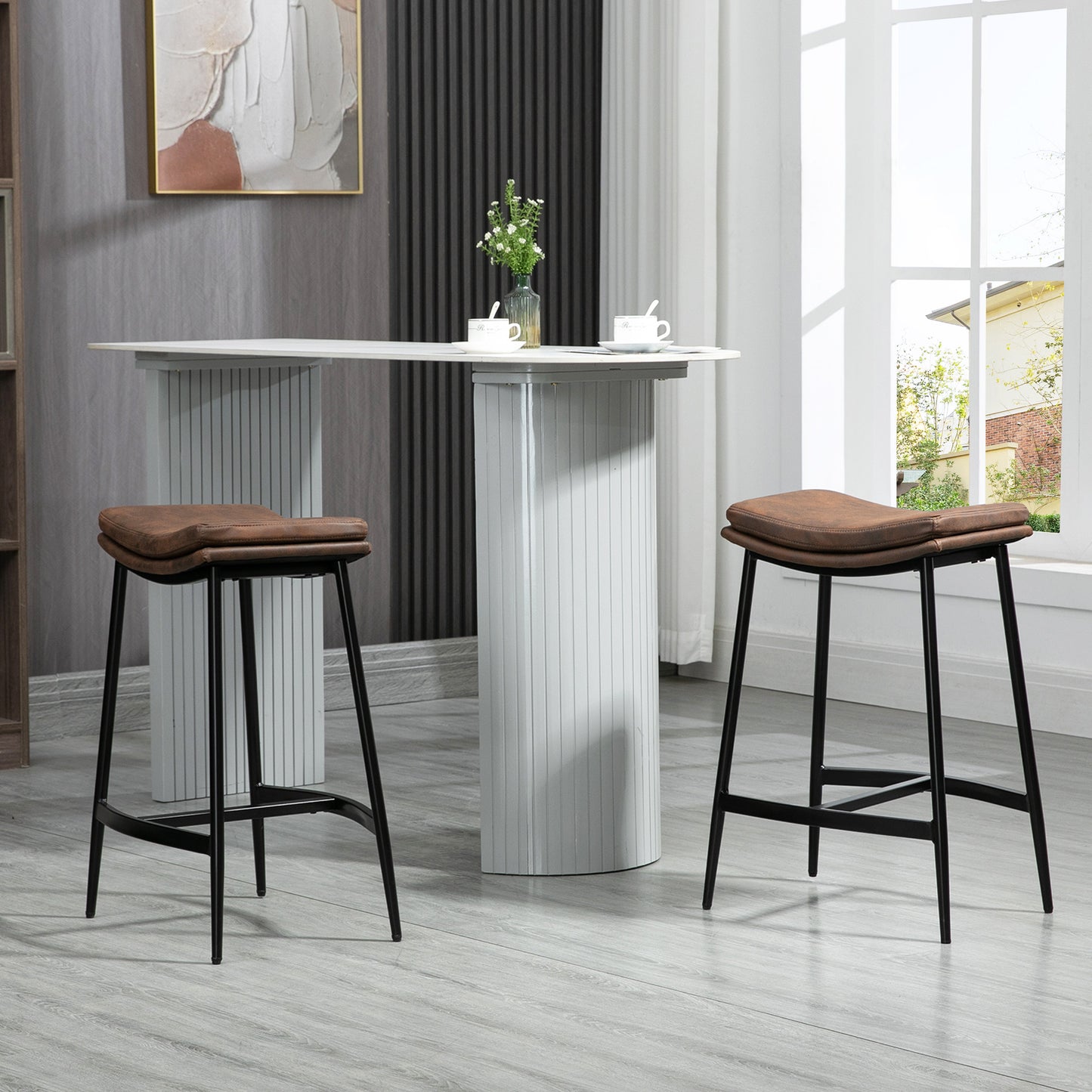Industrial Bar Stools Set of 2 Kitchen Stools for Dining Room Kitchen