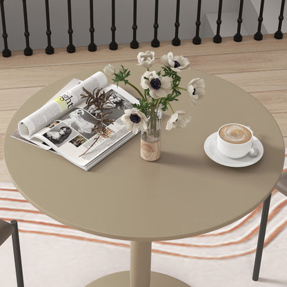 Round Dining Table, Modern Kitchen Table with Steel Base