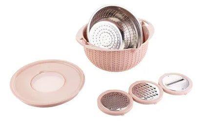 Multifunctional Colander Set – Stackable Strainers & Bowls for Washing, Draining & Mixing