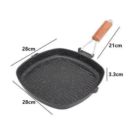 Foldable Cast Iron Steak Skillet – Portable Grill Pan for Indoor & Outdoor Cooking