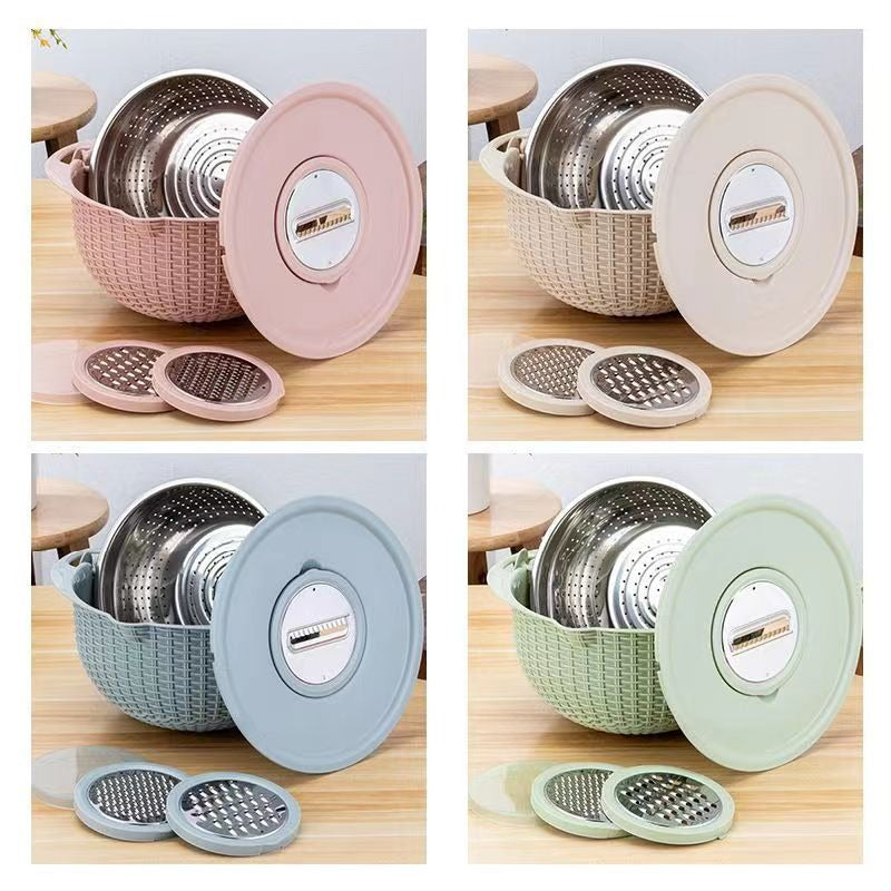 Multifunctional Colander Set – Stackable Strainers & Bowls for Washing, Draining & Mixing