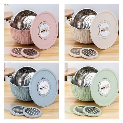 Multifunctional Colander Set – Stackable Strainers & Bowls for Washing, Draining & Mixing