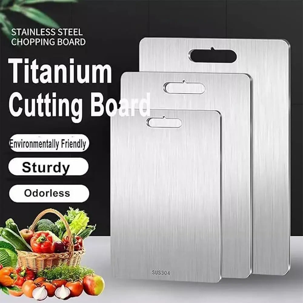 Titanium Stainless Steel Cutting Board – Durable, Hygienic & Knife-Friendly Chopping Board