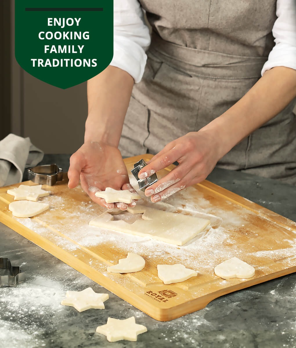 Large Bamboo Cutting Board – Durable Wooden Chopping Board for Kitchen & Food Prep