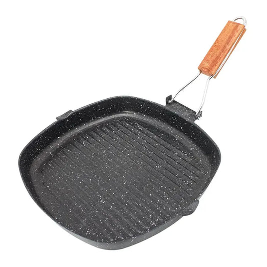 Foldable Cast Iron Steak Skillet – Portable Grill Pan for Indoor & Outdoor Cooking