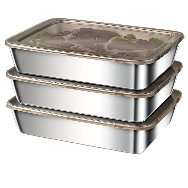 Leak-Proof Stainless Steel Food Storage Containers – Reusable Lunch Boxes for Meal Prep