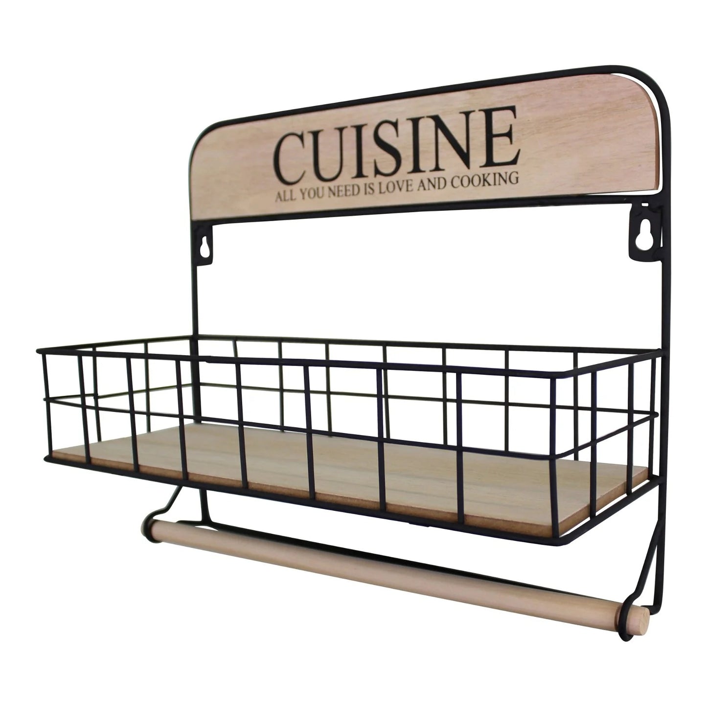 2-in-1 Kitchen Spice Rack with Paper Towel Holder – Wall Mounted Storage Organizer
