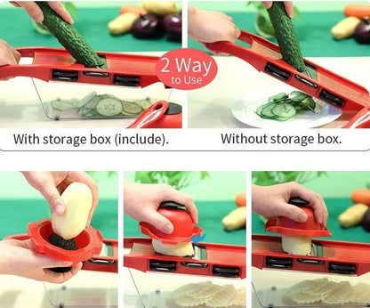 Stainless Steel Vegetable Slicer – Adjustable Mandoline Cutter for Fruits & Veggies