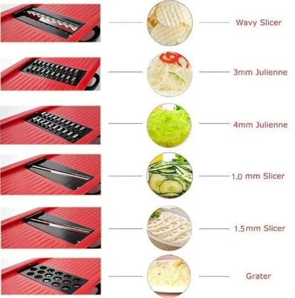 Stainless Steel Vegetable Slicer – Adjustable Mandoline Cutter for Fruits & Veggies
